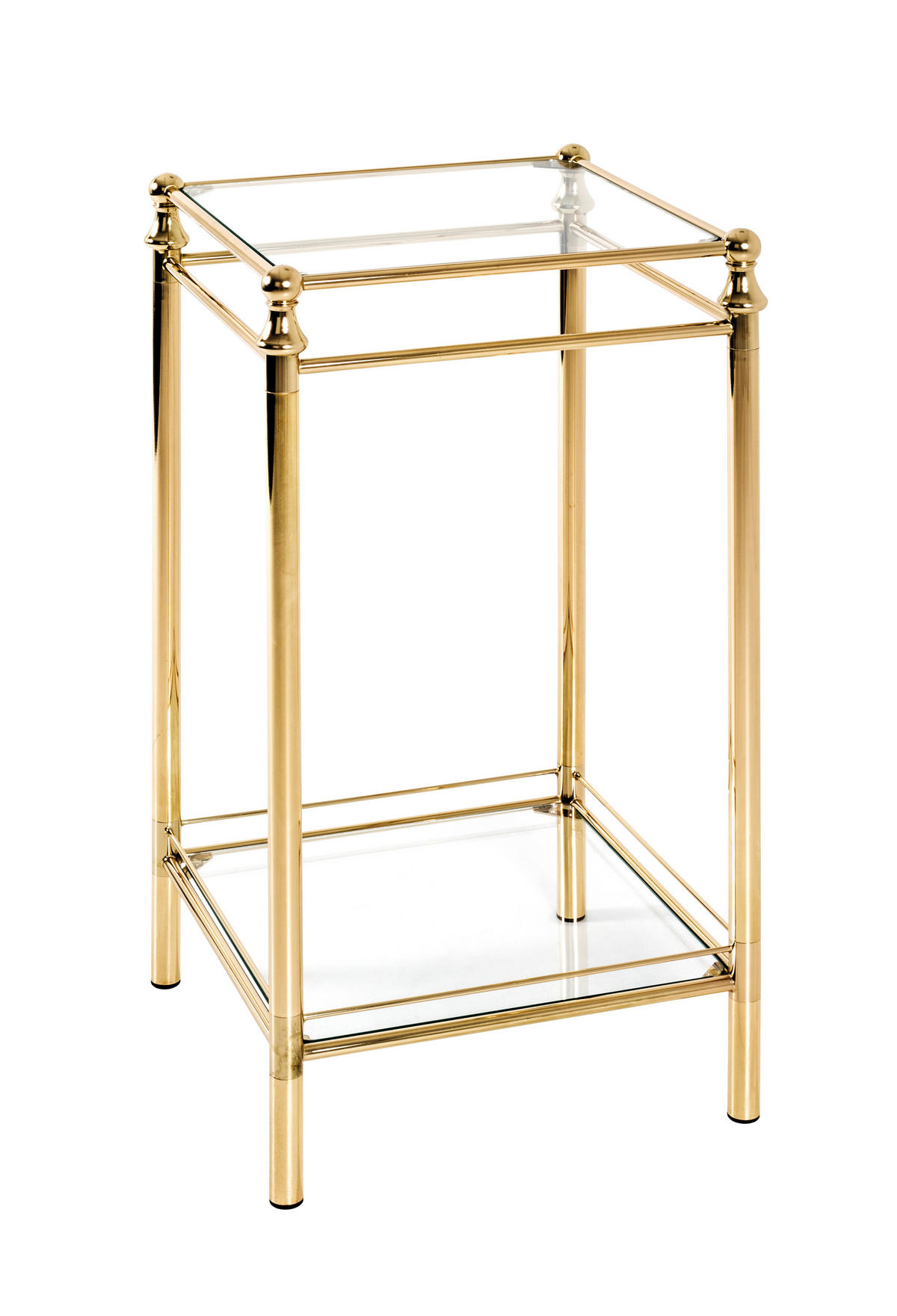 BEISTELLTISCH 40/40/73 cm Messingfarben quadratisch  - Messingfarben, Design, Glas/Metall (40/40/73cm)