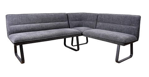 Thumbnail - Mid.you Eckbank, Dunkelgrau, Metall, Textil, 7-Sitzer, seitenverkehrt montierbar, L-Form, 213x167.5 cm, Esszimmer, Bänke...