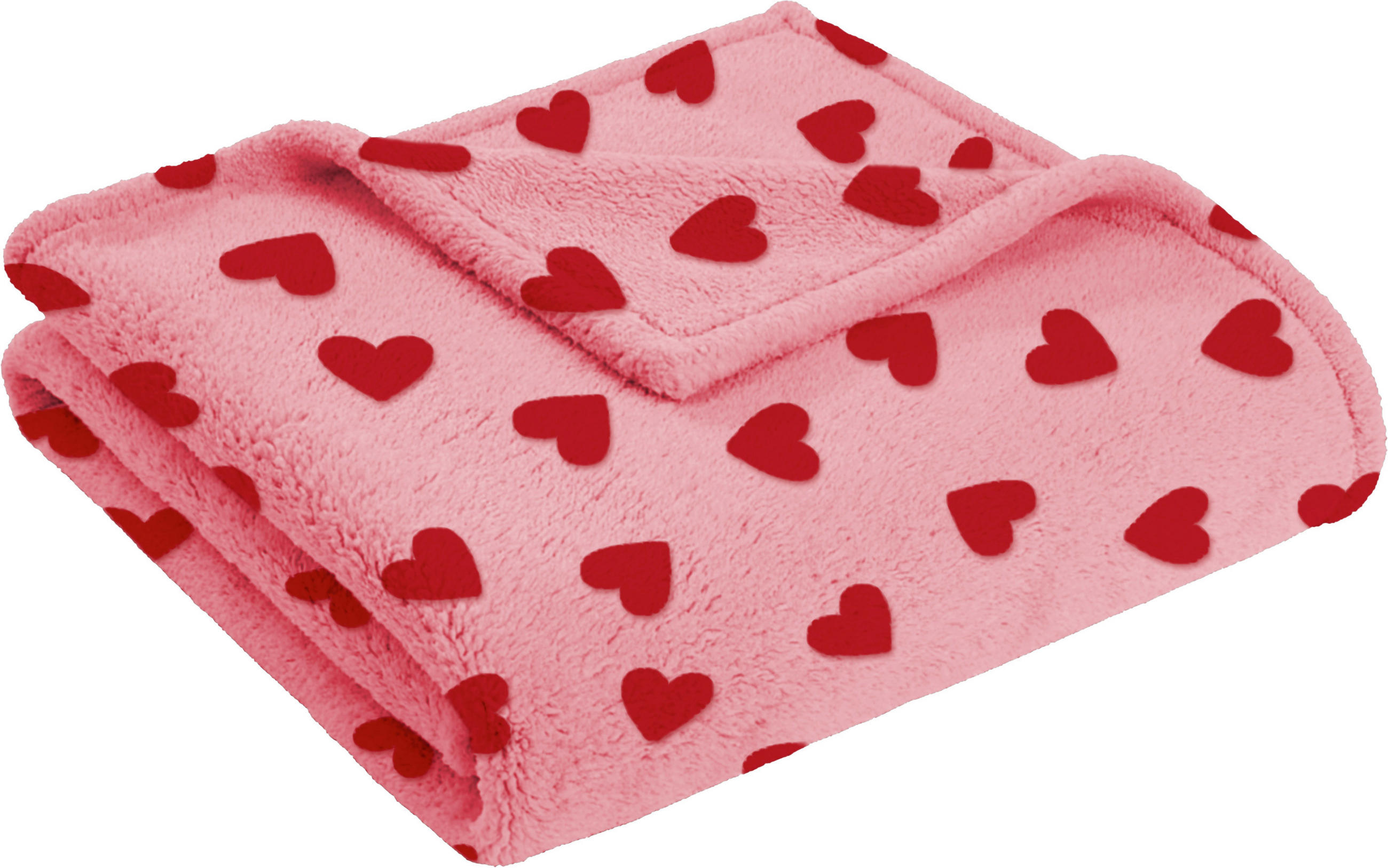 WOHNDECKE LOVE HEARTS 150/200 cm  - Rosa, Trend, Textil (150/200cm) - Esposa