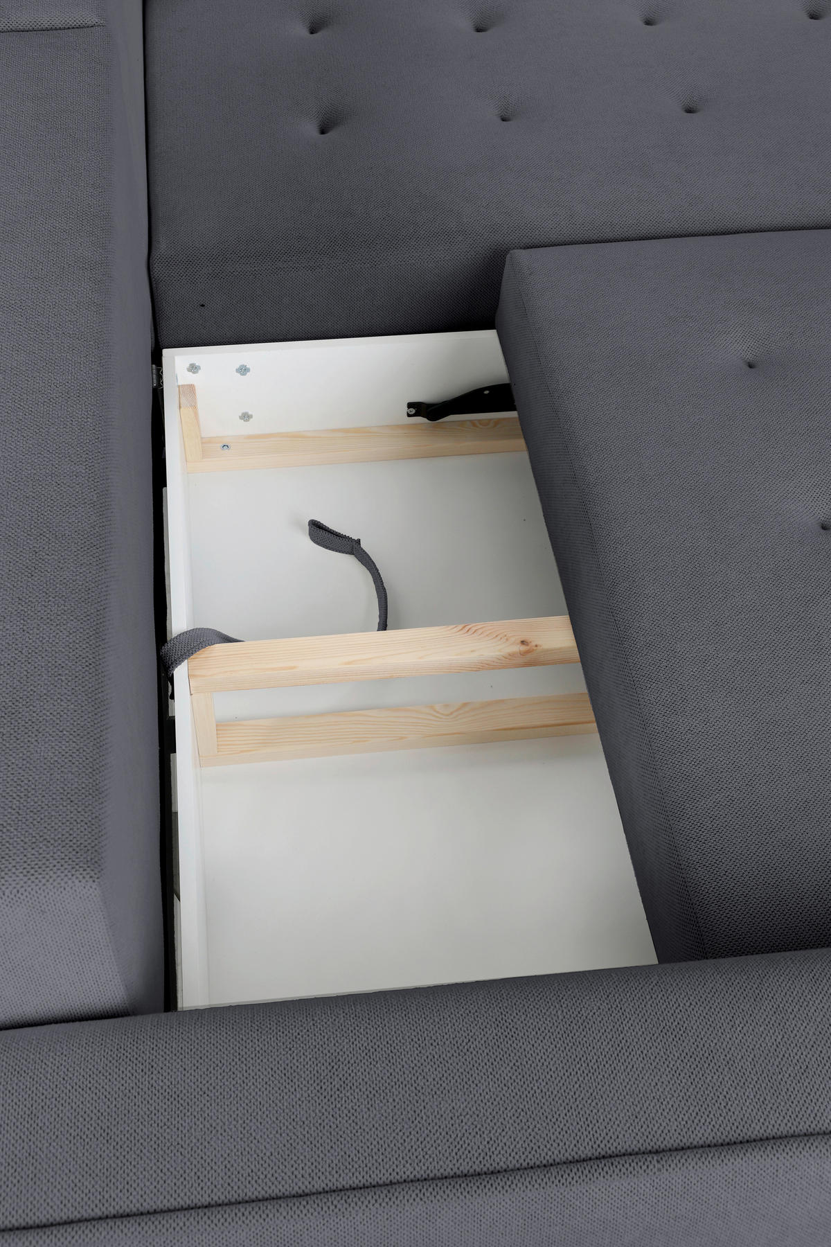 ECKSOFA in Chenille Graphitfarben  - Schwarz/Graphitfarben, Konventionell, Holz/Textil (266/180cm) - MID.YOU