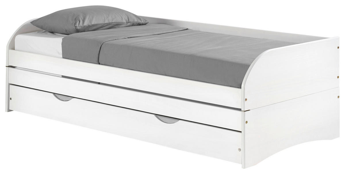 KIHÚZHATÓ ÁGY  fehér  - natúr/fehér, Basics, műanyag/faalapú anyag (90/200cm) - MID.YOU