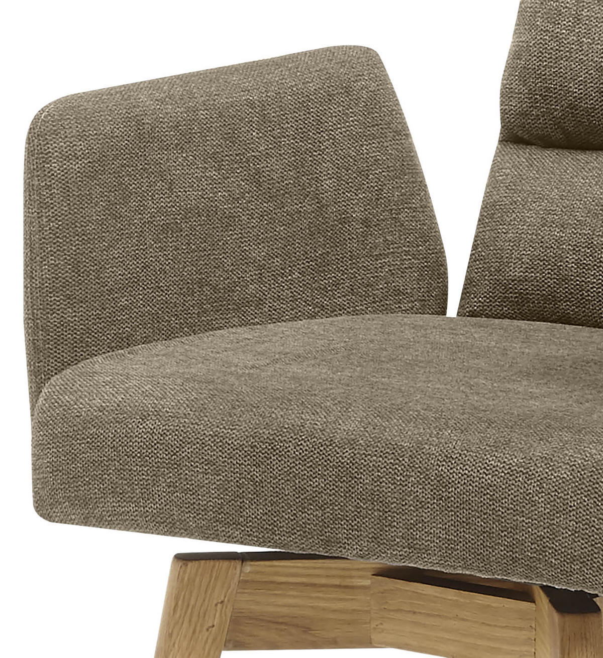ARMLEHNSTUHL  in Webstoff  - Eichefarben/Cappuccino, Basics, Holz/Textil (60/92/65cm) - MID.YOU