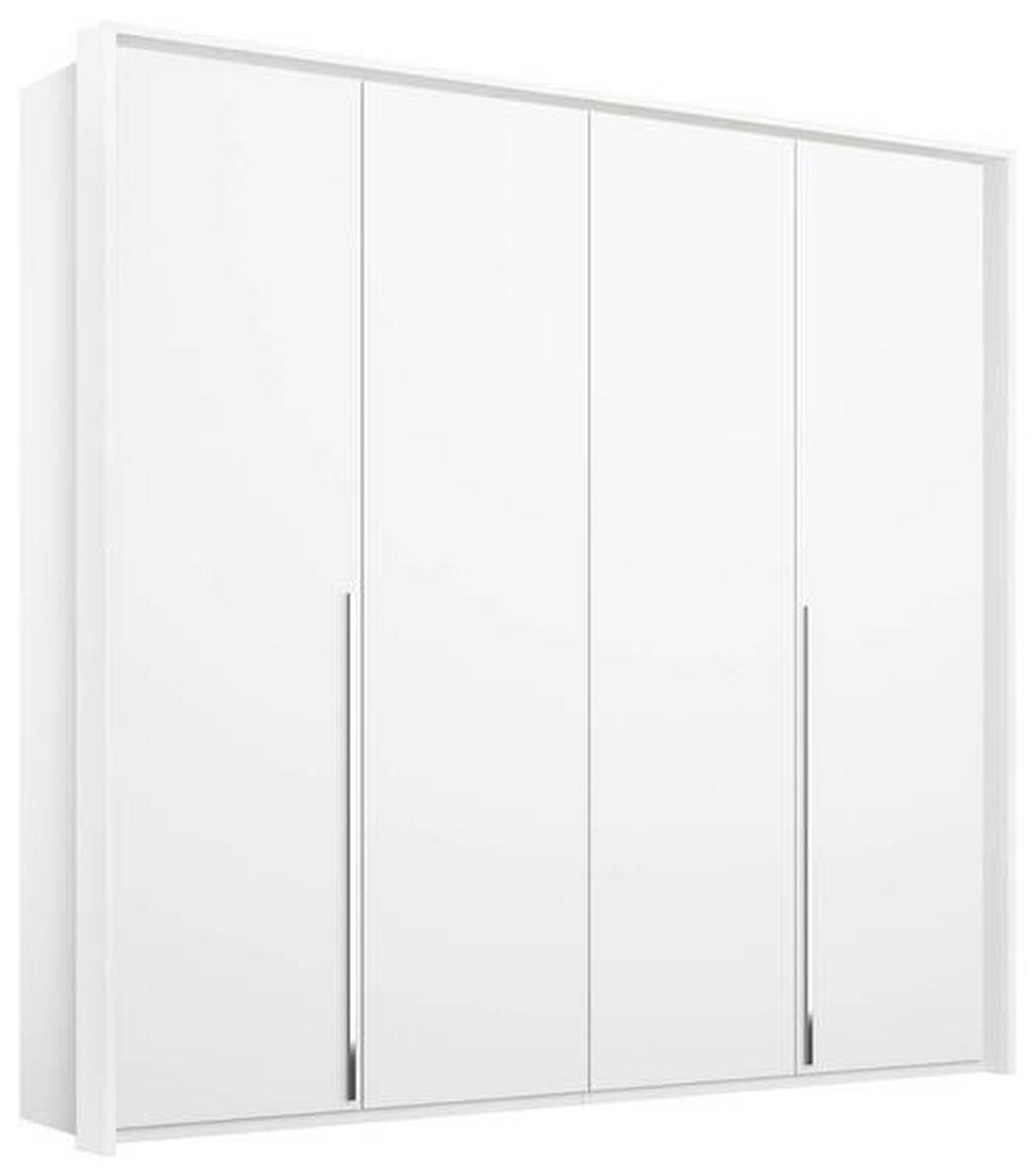 DREHTÜRENSCHRANK 201/223/60 cm 4-türig Weiß  - Chromfarben/Weiß, Design, Holzwerkstoff/Metall (201/223/60cm) - home24