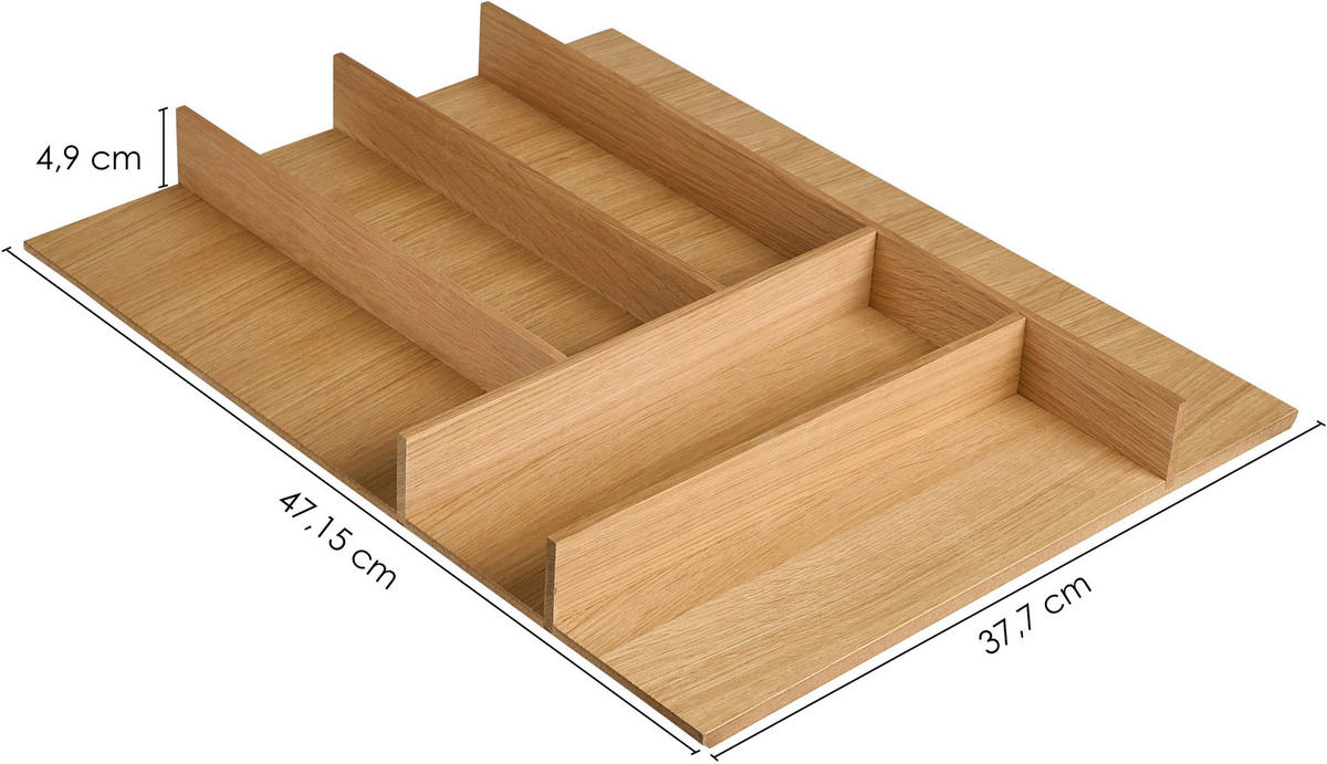 BESTECKEINSATZ - Eichefarben, Basics, Holz (37,7/4,9/47,1cm) - Nobilia