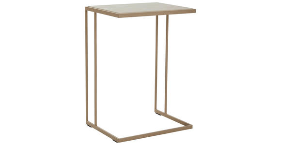 COUCHTISCH 47/38/68 cm Creme, Beige  - Hellbraun/Beige, Design, Stein/Metall (47/38/68cm) - Johann Jakob