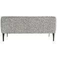SITZBANK in Textil Grau, Silberfarben  - Silberfarben/Schwarz, KONVENTIONELL, Textil/Metall (197/85/72cm) - Moderano