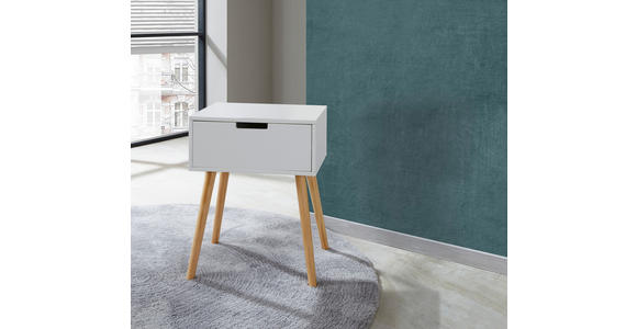NACHTSCHRANK Kiefer massiv  - Weiß/Naturfarben, Design, Holz/Holzwerkstoff (30/40/52cm) - Xora