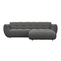 ECKSOFA Chenille Anthrazit  - Anthrazit/Schwarz, Trend, Kunststoff/Textil (280/178cm) - MID.YOU