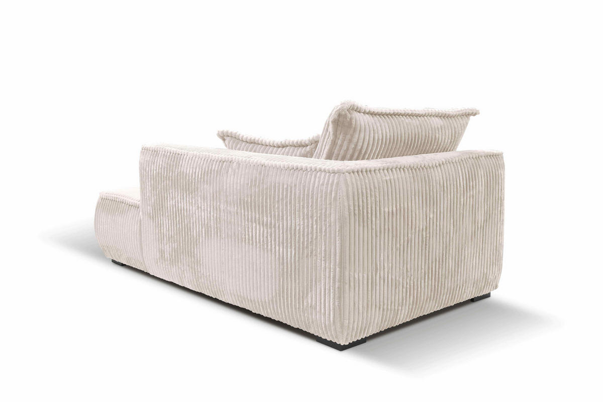 RÉCAMIERE Creme Cord  - Creme/Schwarz, Design, Holz/Textil (207/75/121cm) - MID.YOU
