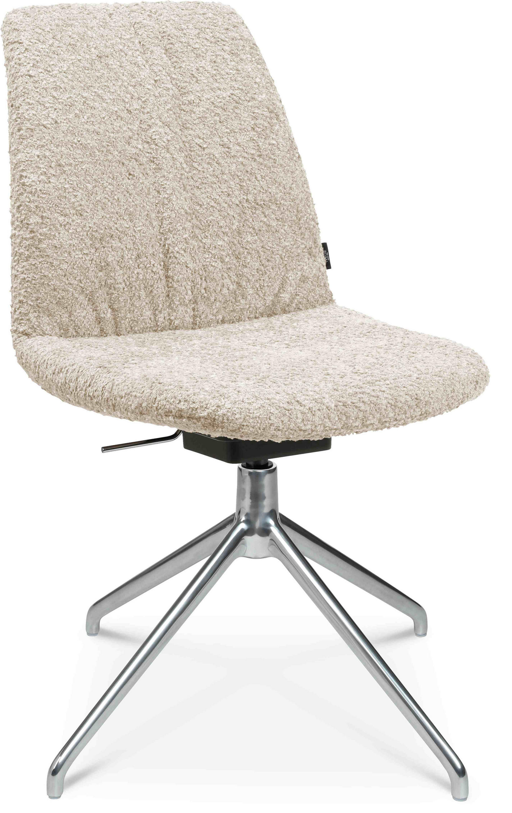 STUHL  in Aluminium Bouclé  - Creme/Alufarben, Design, Textil/Metall (46/81,5-84,5/55cm) - Johann Jakob