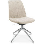 STUHL  in Aluminium Bouclé Metall, Textil  - Creme/Alufarben, Design, Textil/Metall (46/81,5-84,5/55cm) - Johann Jakob