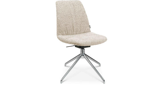 STUHL in Aluminium Bouclé Metall, Textil - Creme/Alufarben, Design, Textil/Metall (46/81,5-84,5/55cm) - Johann Jakob