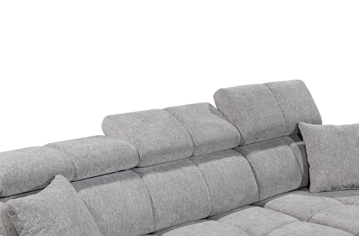 ECKSOFA in Chenille Taupe  - Taupe/Schwarz, Konventionell, Kunststoff/Textil (172/268cm) - MID.YOU