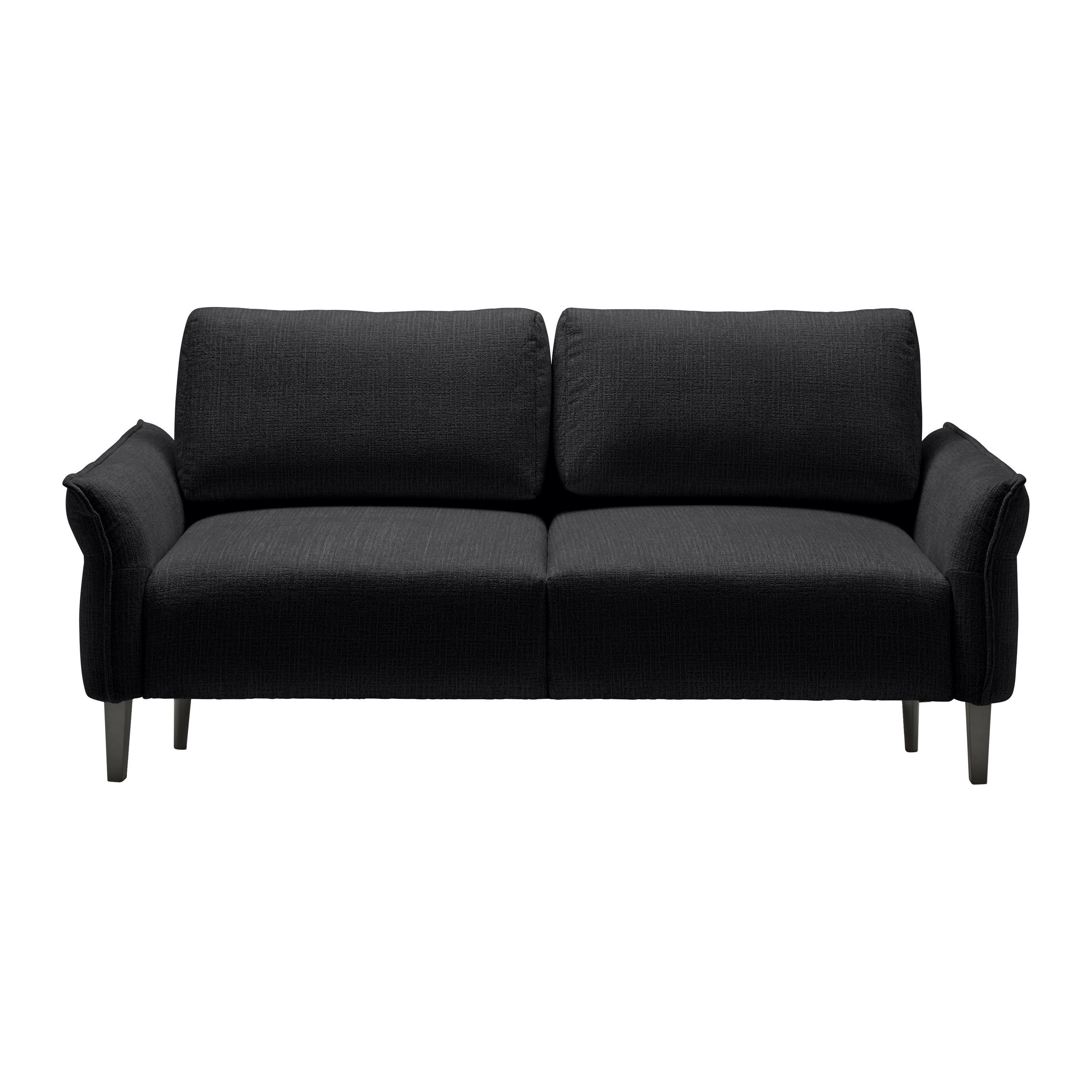 3-SITS SOFFA i vävt tyg svart  - svart/cremefärgad, Modern, trä/textil (183/85/92cm) - MID.YOU