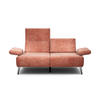 2-SITZER-SOFA Samt Rosa  - Schwarz/Rosa, Design, Textil/Metall (164-194/85/86-94cm) - SENSOO