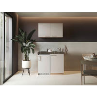 MINIKÜCHE Levin 100 cm  in Kaschmir  - Kaschmir/Eichefarben, Trend, Holzwerkstoff/Kunststoff (100cm) - Respekta