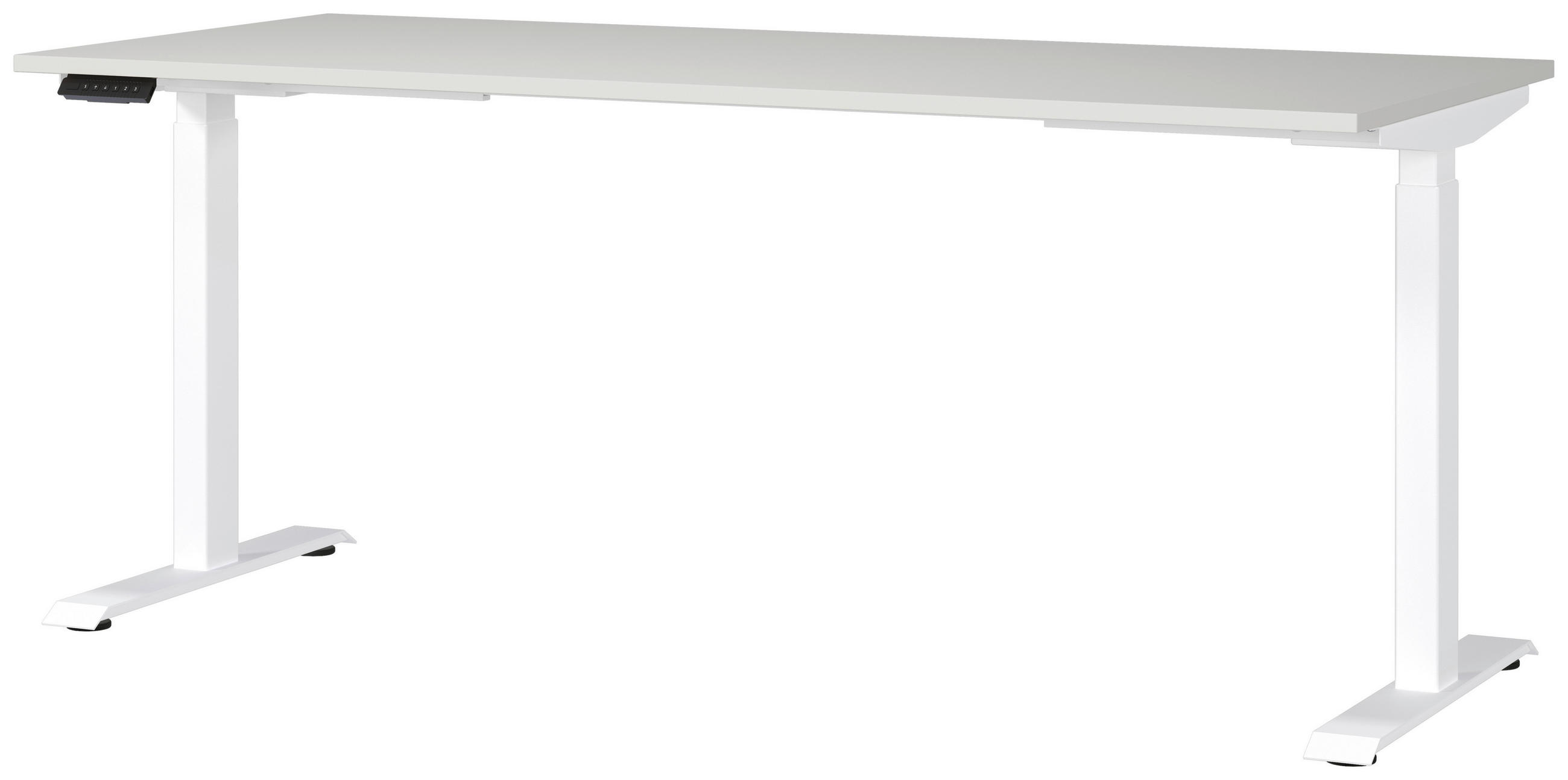 SCHREIBTISCH 180/80/72-118 cm  in Weiß, Hellgrau  - Hellgrau/Weiß, MODERN, Holzwerkstoff/Metall (180/80/72-118cm) - Novel