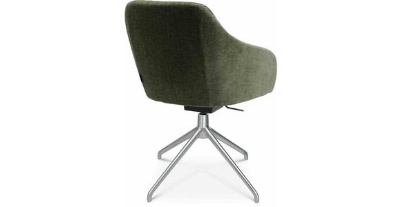 ARMLEHNSTUHL in Aluminium Velours - Alufarben/Grün, Design, Textil/Metall (58/81,5-84,5/60cm) - Johann Jakob