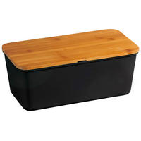 BROTBOX  - Schwarz/Naturfarben, Basics, Holz/Kunststoff (34/18/13.5cm) - Kesper