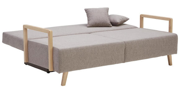 SCHLAFSOFA in Textil Eichefarben, Dunkelrot - Eichefarben/Naturfarben, KONVENTIONELL, Holz/Textil (200/92/95cm) - Venda