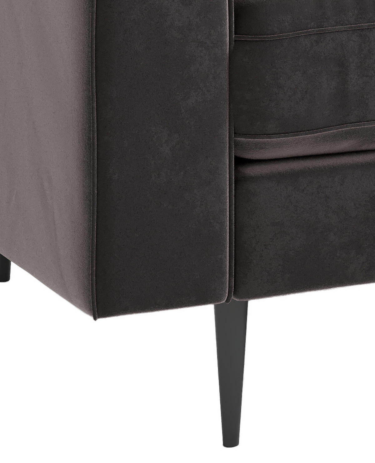 ECKSOFA in Flachgewebe Anthrazit  - Edelstahlfarben/Anthrazit, Design, Textil/Metall (205/259cm) - Livetastic