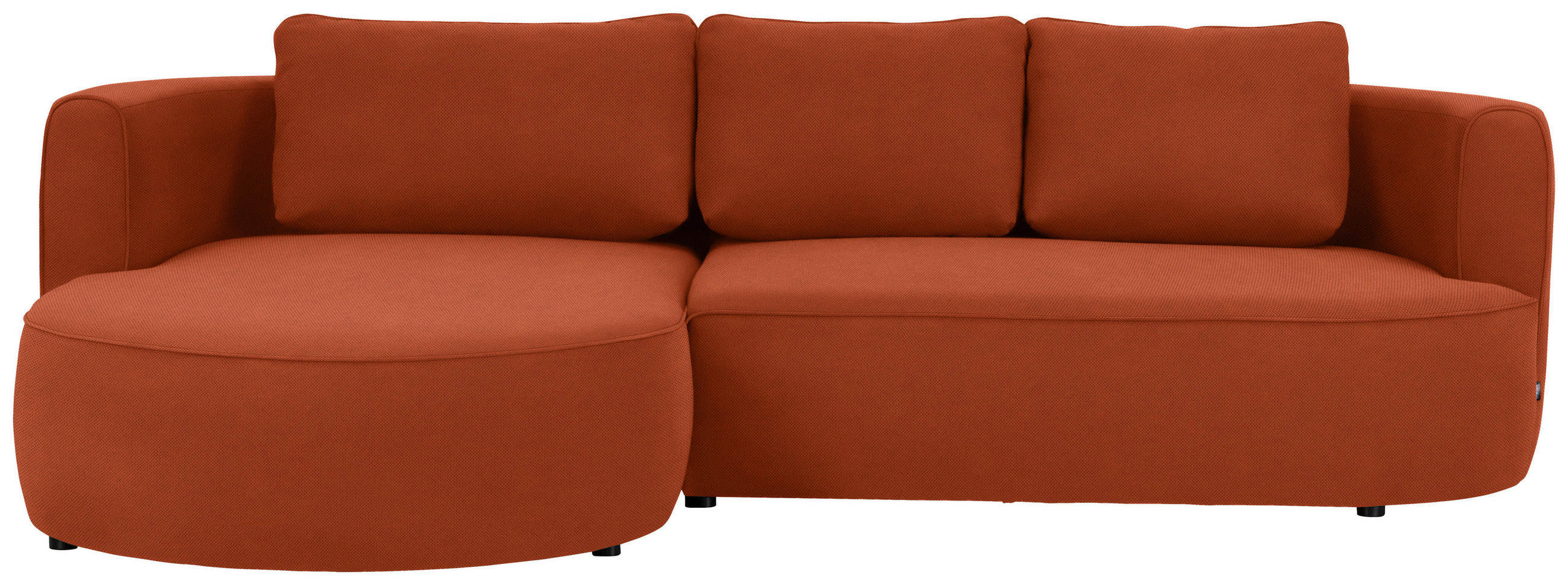 ECKSOFA in Webstoff Terracotta  - Terracotta/Schwarz, Design, Kunststoff/Textil (183/284cm) - Welnova