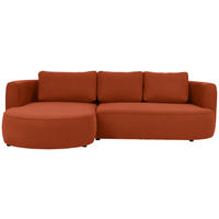 ECKSOFA in Webstoff Terracotta  - Terracotta/Schwarz, Design, Kunststoff/Textil (183/284cm) - Welnova