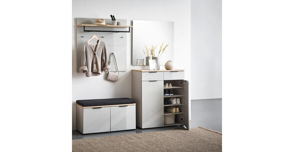 GARDEROBE 5-teilig  in 200/197/40 cm  - Kaschmir/Eichefarben, Design, Glas/Holzwerkstoff (200/197/40cm) - Voleo