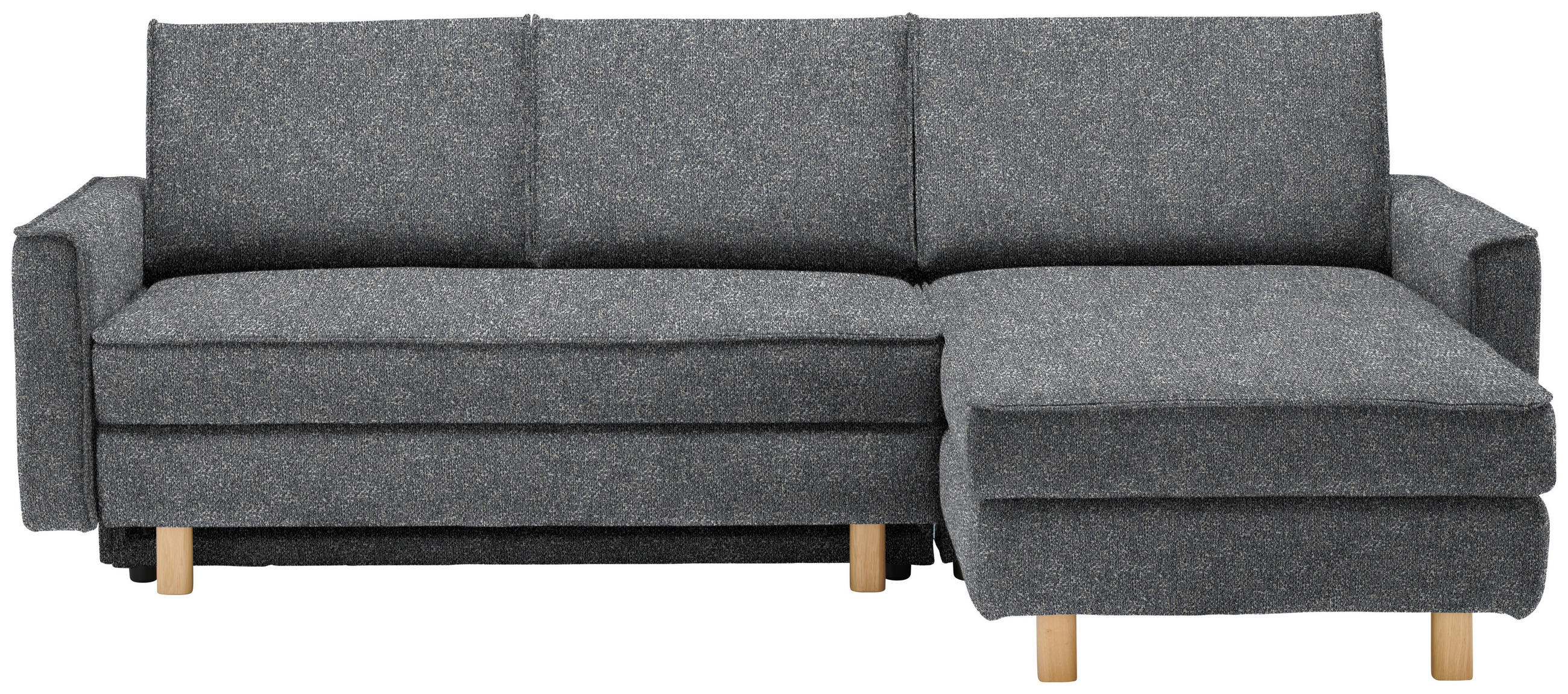 ECKSOFA  in Mikrovelours Grau  237/170 cm  - Eichefarben/Grau, KONVENTIONELL, Holz/Textil (237/170cm) - Sedda
