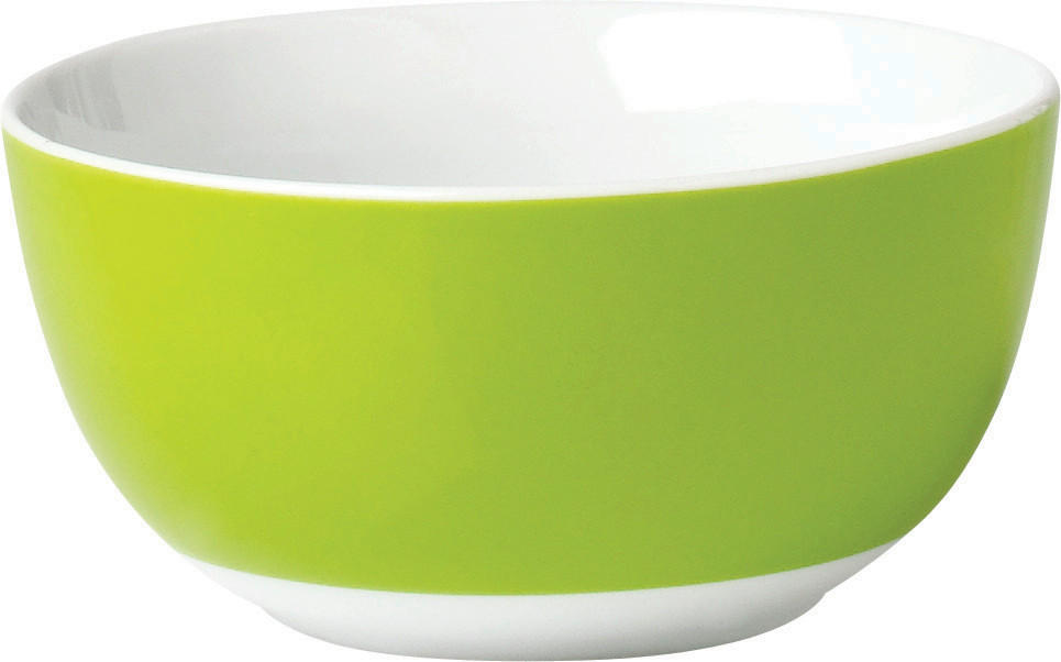MÜSLISCHALENSET VARIO 6-teilig  - Weiß/Grün, Basics, Keramik (14/6cm) - Van Well