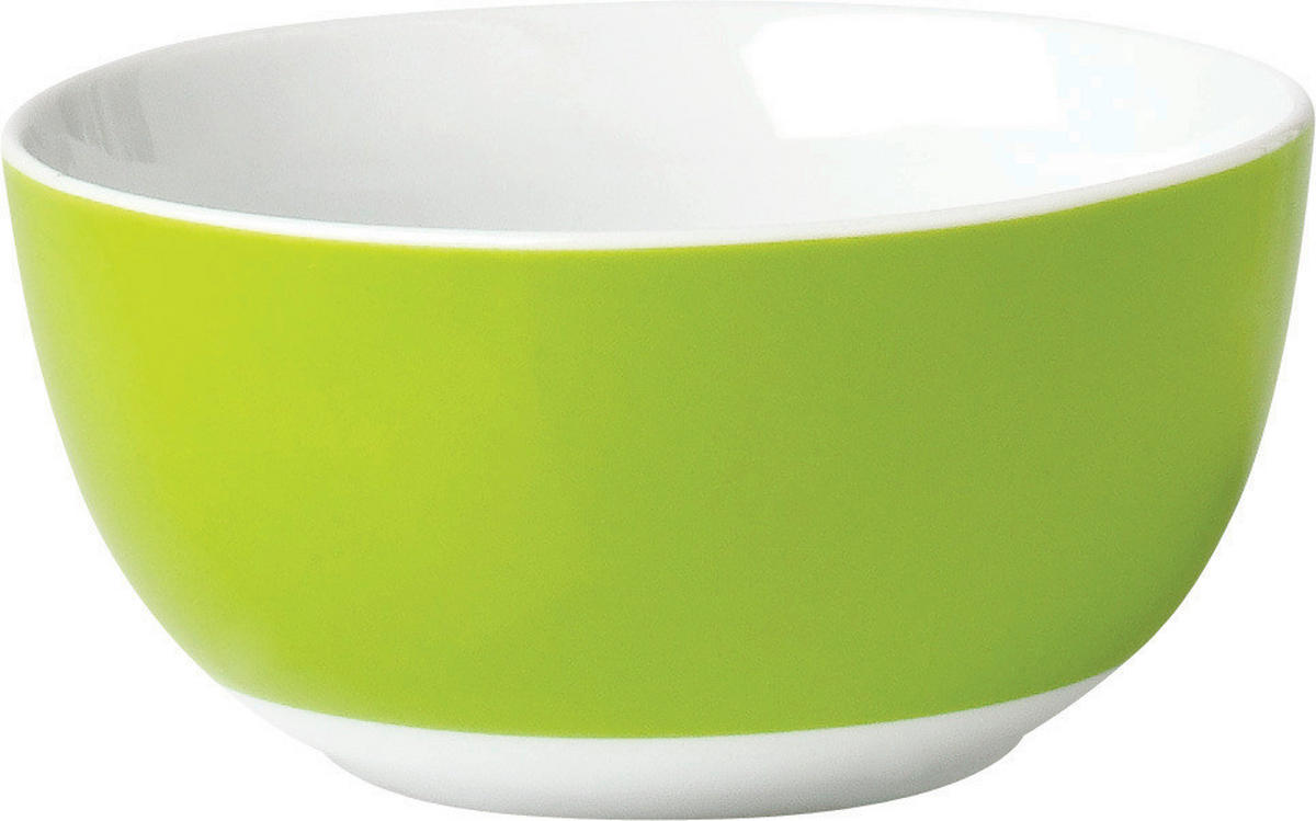 MÜSLISCHALENSET VARIO 6-teilig  - Weiß/Grün, Basics, Keramik (14/6cm) - Van Well