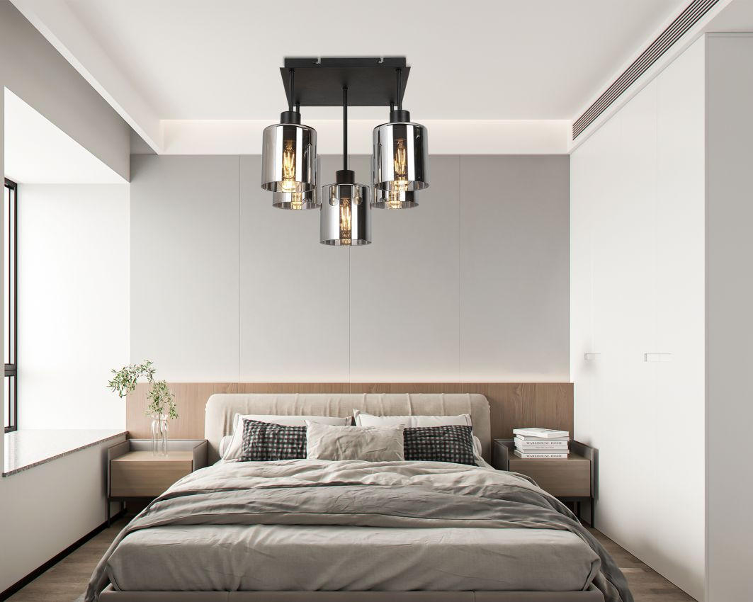 Thumbnail - Novel Deckenleuchte Elia, Schwarz, Metall, Glas, Uni,Uni, quadratisch,quadratisch, 36x40x36 cm, Lampen & Leuchten, Innen...