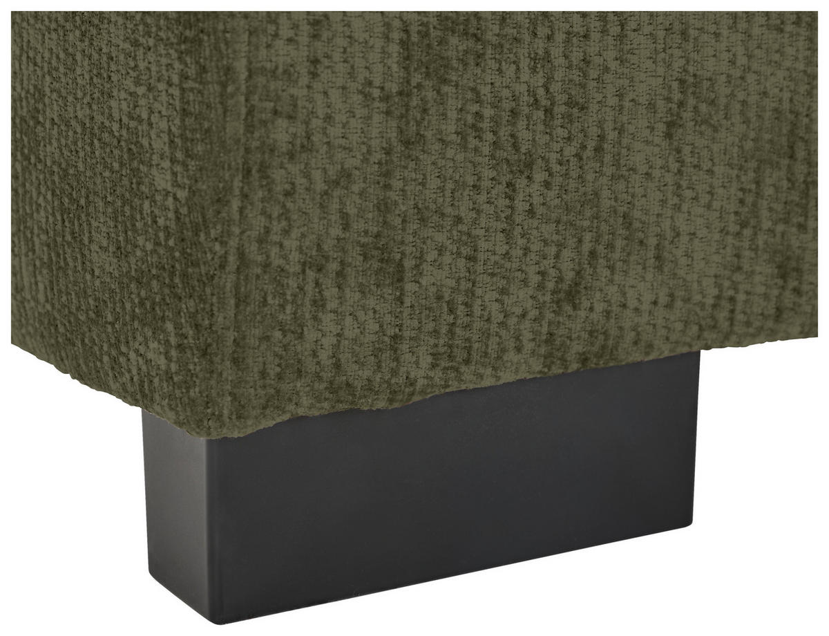 WOHNLANDSCHAFT Olivgrün Chenille  - Schwarz/Olivgrün, KONVENTIONELL, Kunststoff/Textil (183/311/140cm) - Ti'me