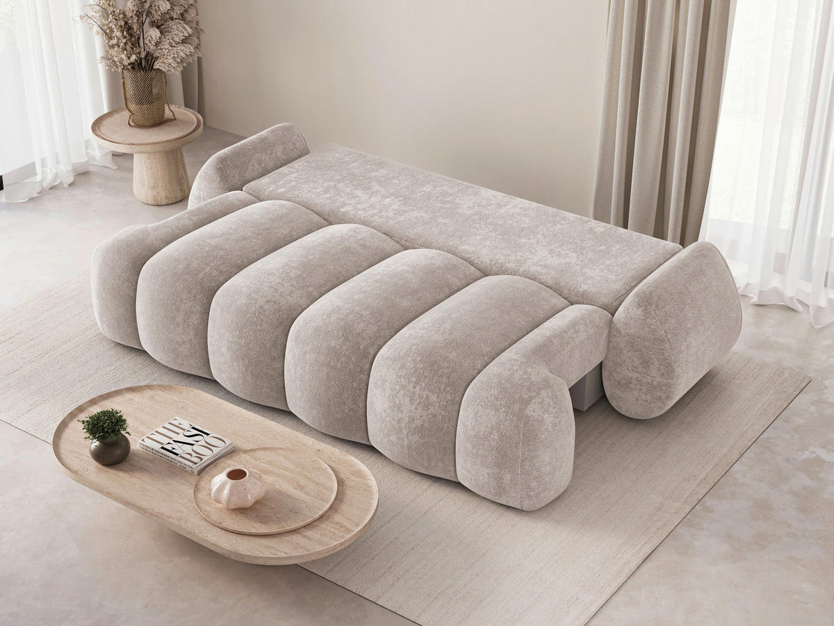 SCHLAFSOFA Hellbraun  - Hellbraun/Schwarz, Design, Kunststoff/Textil (270/103/113cm) - MID.YOU