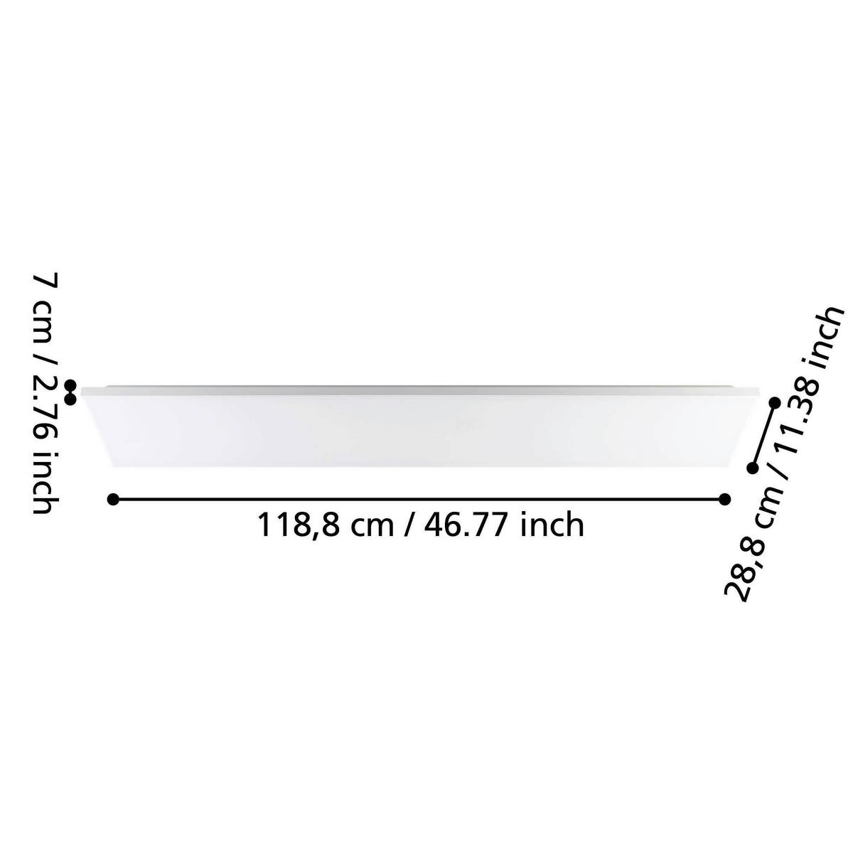 LED PANEL 118,7/28,7/7 cm  - vit, Basics, metall/plast (118,7/28,7/7cm) - Eglo