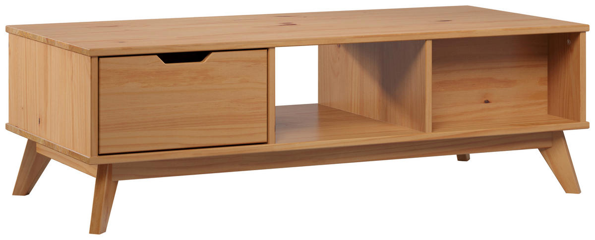COUCHTISCH Kiefer massiv 120/55/39 cm rechteckig Honig  - Honig, LIFESTYLE, Holz (120/55/39cm)