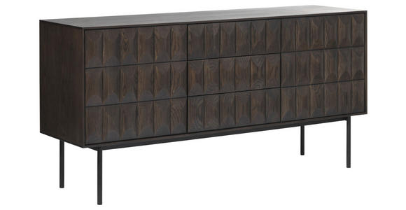 SIDEBOARD 160/79/45 cm  - Dunkelbraun/Schwarz, Trend, Holzwerkstoff/Metall (160/79/45cm) - Novel