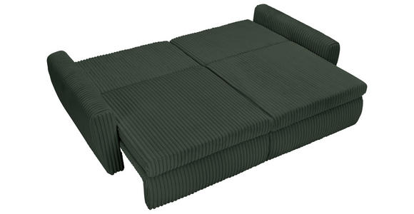 SCHLAFSOFA Cord, Plüsch Dunkelgrün - Dunkelgrün/Schwarz, MODERN, Kunststoff/Textil (240/90/120cm) - Carryhome