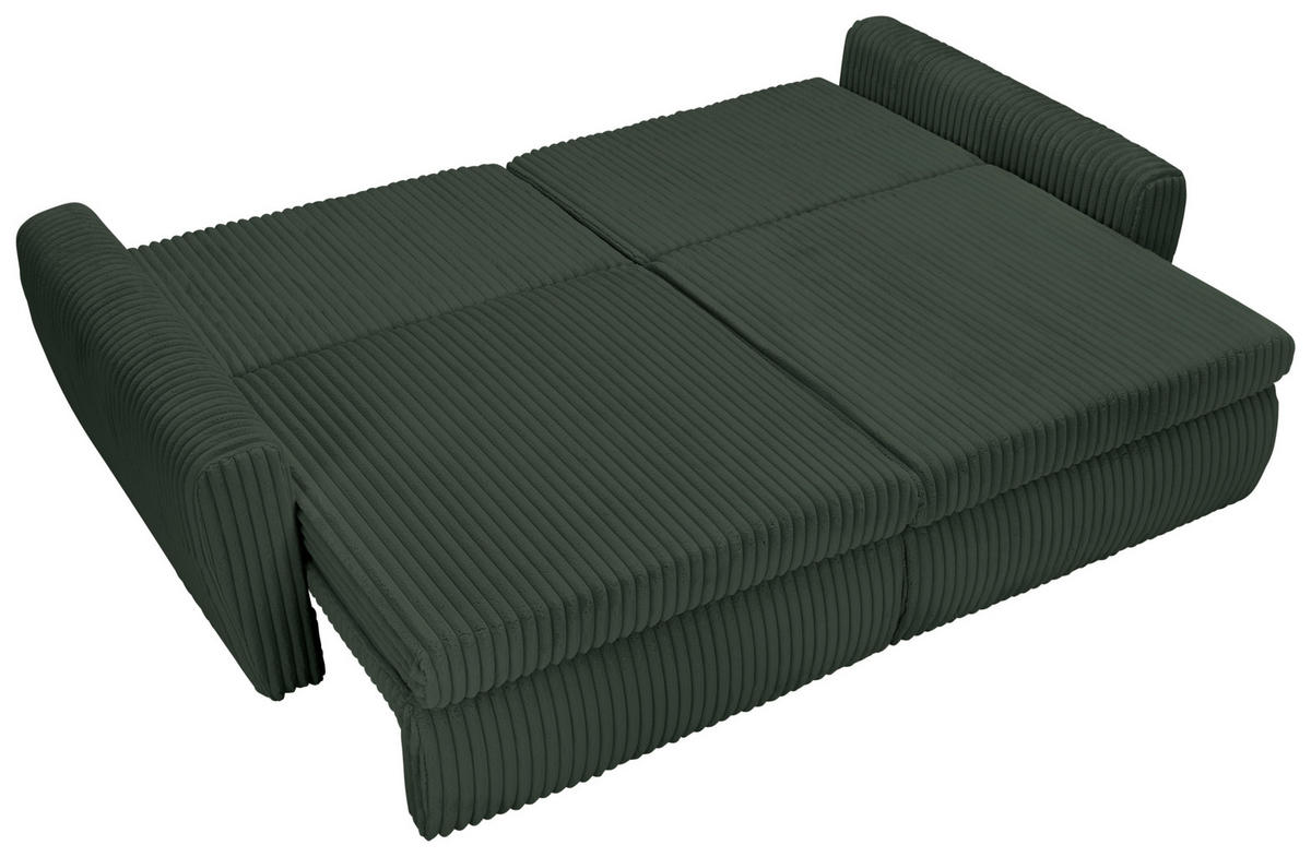 BÄDDSOFFA i manchester, plysch mörkgrön  - svart/mörkgrön, Modern, textil/plast (240/90/120cm) - MID.YOU