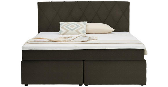 BOXSPRINGBETT 180/200 cm  in Dunkelbraun  - Dunkelbraun/Schwarz, Design, Kunststoff/Textil (180/200cm) - Xora