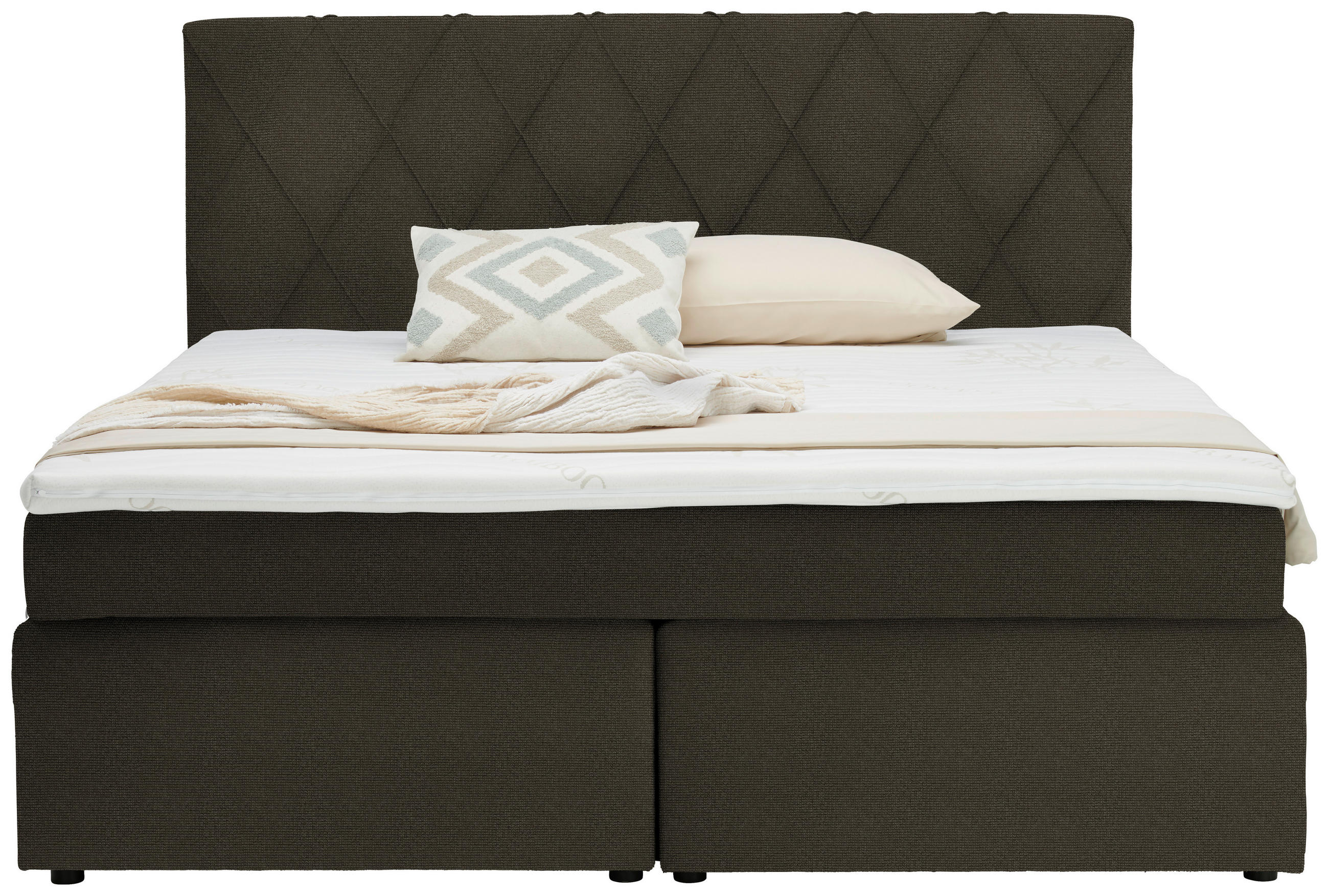 BOXSPRINGBETT 160/200 cm  in Dunkelbraun  - Dunkelbraun/Schwarz, Design, Holzwerkstoff/Kunststoff (160/200cm) - Xora