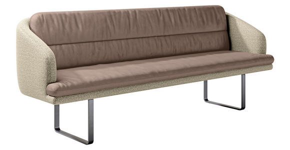 SITZBANK 255/89/68 cm Velours, Flachgewebe Sandfarben, Beige Metall  - Sandfarben/Beige, Design, Textil/Metall (255/89/68cm) - Dieter Knoll