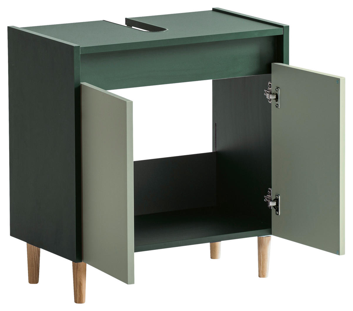 WASCHBECKENUNTERSCHRANK 56,9/60,1/33,0 cm  - Dunkelgrün/Eschefarben, MODERN, Holz/Holzwerkstoff (56,9/60,1/33,0cm) - MID.YOU