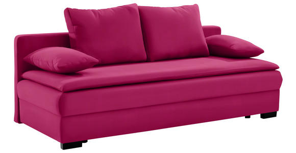 SCHLAFSOFA in Samt Rot  - Rot/Schwarz, KONVENTIONELL, Kunststoff/Textil (207ml) - Venda