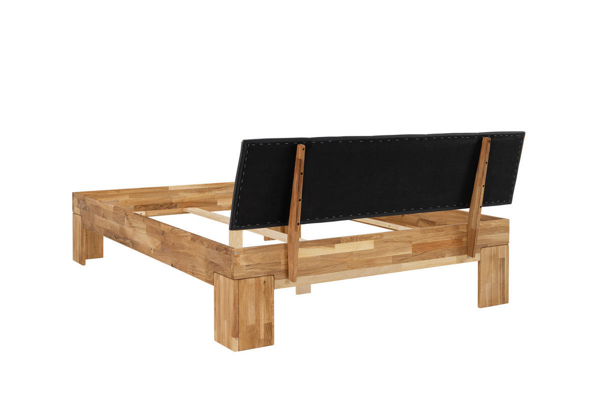 BETT 140/200 cm  in Schwarz, Eichefarben  - Eichefarben/Schwarz, MODERN, Holz/Textil (140/200cm) - MID.YOU