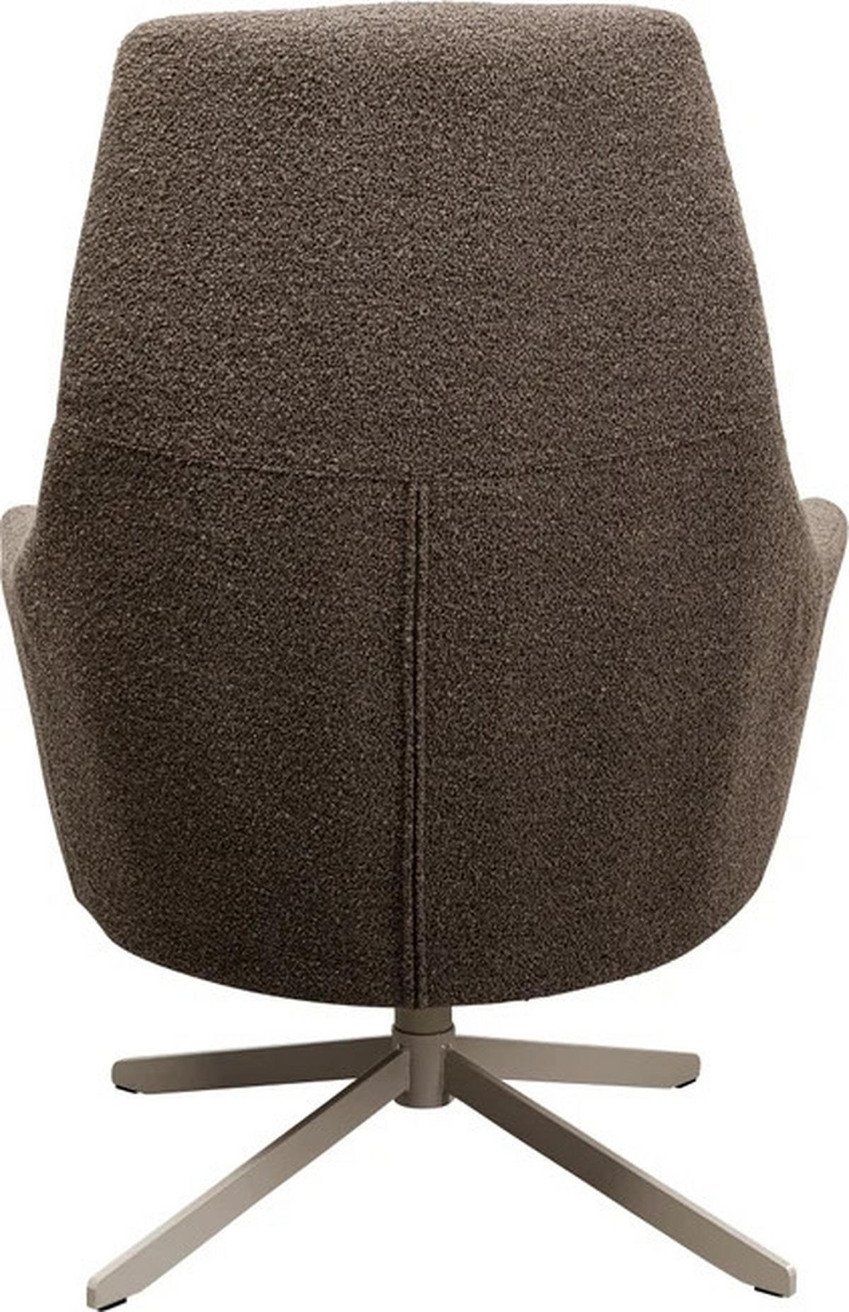 SESSEL in Bouclé Graubraun  - Greige/Graubraun, Design, Textil/Metall (76/100/81cm) - Kare-Design