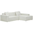 ECKSOFA in Chenille Creme  - Creme/Schwarz, KONVENTIONELL, Kunststoff/Textil (280/188cm) - Carryhome