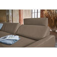 ECKSOFA in Echtleder Greige  - Greige/Anthrazit, KONVENTIONELL, Leder/Metall (324/182cm) - Ambiente