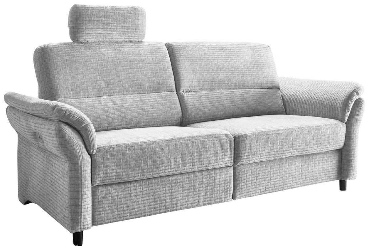 3-SITZER-SOFA in Mikrofaser Weiss  - Weiss/Schwarz, Modern, Holz/Textil (192/90/89cm) - Livetastic