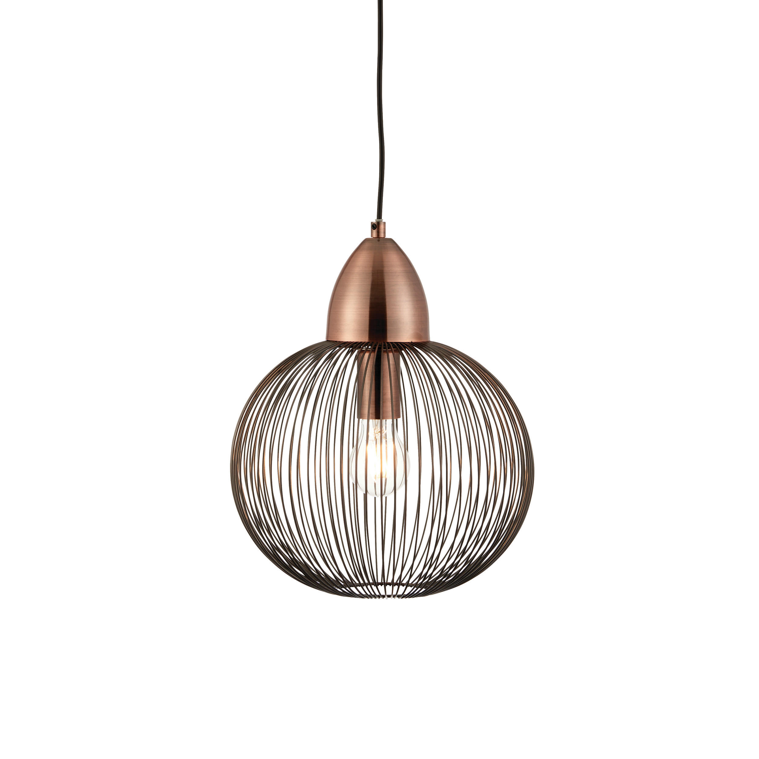 HÄNGELEUCHTE 30/140 cm  - Kupferfarben, Design, Metall (30/140cm) - ENDON